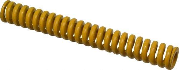 Associated Spring Raymond - 20mm Hole Diam, 10mm Rod Diam, 152mm Free Length, Yellow Die Spring - 1482 N Max Deflection, 38mm Max Deflection, Extra Strong, Chromium Alloy Steel - Industrial Tool & Supply