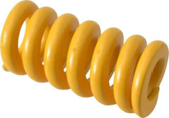Associated Spring Raymond - 25mm Hole Diam, 12.5mm Rod Diam, 2" Free Length, Yellow Die Spring - 2697.5 N Max Deflection, 13mm Max Deflection, Extra Strong, Chromium Alloy Steel - Industrial Tool & Supply