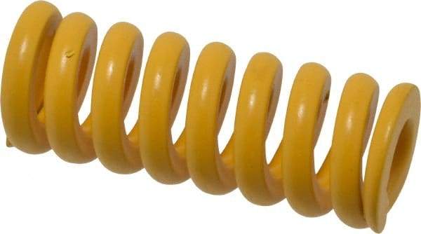 Associated Spring Raymond - 25mm Hole Diam, 12.5mm Rod Diam, 2-1/2" Free Length, Yellow Die Spring - 2576 N Max Deflection, 16mm Max Deflection, Extra Strong, Chromium Alloy Steel - Industrial Tool & Supply