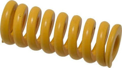 Associated Spring Raymond - 25mm Hole Diam, 12.5mm Rod Diam, 2-1/2" Free Length, Yellow Die Spring - 2576 N Max Deflection, 16mm Max Deflection, Extra Strong, Chromium Alloy Steel - Industrial Tool & Supply