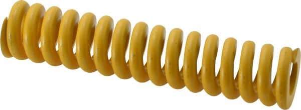 Associated Spring Raymond - 32mm Hole Diam, 16mm Rod Diam, 152mm Free Length, Yellow Die Spring - 3876 N Max Deflection, 38mm Max Deflection, Extra Strong, Chromium Alloy Steel - Industrial Tool & Supply