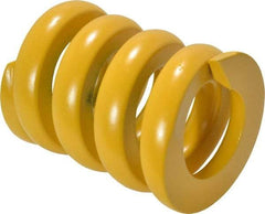 Associated Spring Raymond - 40mm Hole Diam, 20mm Rod Diam, 2-1/2" Free Length, Yellow Die Spring - 8164 N Max Deflection, 13mm Max Deflection, Extra Strong, Chromium Alloy Steel - Industrial Tool & Supply