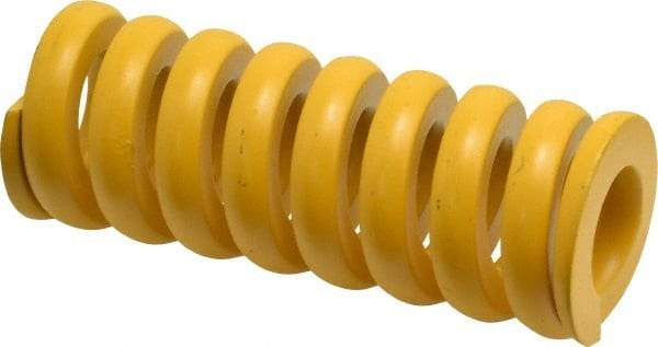 Associated Spring Raymond - 40mm Hole Diam, 20mm Rod Diam, 4-1/2" Free Length, Yellow Die Spring - 7306 N Max Deflection, 26mm Max Deflection, Extra Strong, Chromium Alloy Steel - Industrial Tool & Supply