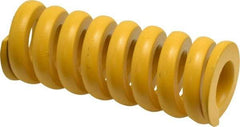 Associated Spring Raymond - 40mm Hole Diam, 20mm Rod Diam, 4-1/2" Free Length, Yellow Die Spring - 7306 N Max Deflection, 26mm Max Deflection, Extra Strong, Chromium Alloy Steel - Industrial Tool & Supply