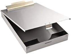 Saunders - 13-3/8 Inch Long x 9 Inch Wide x 1 Inch High, Clip Board - Silver - Industrial Tool & Supply