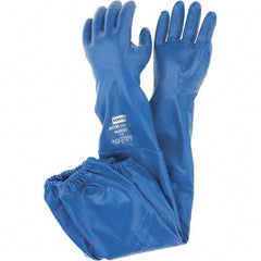 North - Chemical Resistant Gloves - NITRIKNIT SZ7 BLU 1PR NITRI-KNIT NITRILE GLOVE - Industrial Tool & Supply