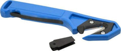 ICT - Fixed Safety Cutter - 1-3/4" Blade, Blue & Black ABS Handle, 2 Blades Included - Industrial Tool & Supply