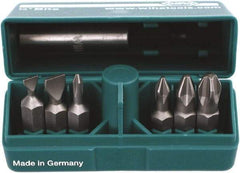 Wiha - 6 Piece, 1/4" Drive Screwdriver Insert Bit Set - #0 to #3 Phillips, 4.5 & 6mm Slotted - Industrial Tool & Supply