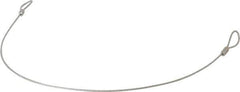 Made in USA - 18" Long, Steel Cable Loop & Loop End, Quick Release Pin Lanyard - 3/64" Cable Diam, Nylon Cable, Galvanized Finish - Industrial Tool & Supply
