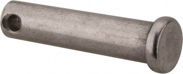 Made in USA - 3/8" Pin Diam, 1-5/8" OAL, Standard Clevis Pin - 5/32" Hole, 1-15/32" Usable Length, Uncoated Stainless Steel - Industrial Tool & Supply