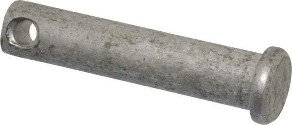 Made in USA - 3/8" Pin Diam, 1-3/4" OAL, Standard Clevis Pin - 5/32" Hole, 1-19/32" Usable Length, Uncoated Stainless Steel - Industrial Tool & Supply