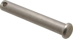 Made in USA - 3/8" Pin Diam, 2-1/2" OAL, Standard Clevis Pin - 5/32" Hole, 2-11/32" Usable Length, Uncoated Stainless Steel - Industrial Tool & Supply