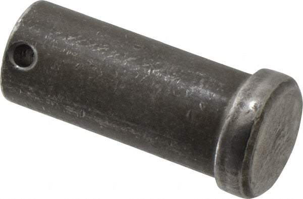 Made in USA - 1" Pin Diam, 2-1/4" OAL, Standard Clevis Pin - 13/64" Hole, 2-3/64" Usable Length, Uncoated Steel - Industrial Tool & Supply