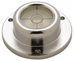 Geier & Bluhm, Inc. - 1-3/4 Inch Base Diameter x 0.63 Inch Overall Height, 1 Circle, Brass Bull's Eye Circular Level - 0.315 Inch Vial Diameter, 13/16 Inch Inner Diameter, 0.12 Inch Mounting Hole Diameter, 0.1 Inch Sensitivity, -40 to 160°F, Cross Lines - Industrial Tool & Supply