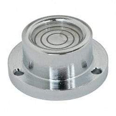 Geier & Bluhm, Inc. - 1 Inch Base Diameter x 0.44 Inch Overall Height, 3 Circles, Brass Bull's Eye Circular Level - 0.218 Inch Vial Diameter, 1/2 Inch Inner Diameter, 0.093 Inch Mounting Hole Diameter, 30 min Sensitivity, -40 to 160°F - Industrial Tool & Supply