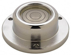 Geier & Bluhm, Inc. - 1-3/4 Inch Base Diameter x 0.63 Inch Overall Height, 3 Circles, Brass Bull's Eye Circular Level - 0.3 Inch Vial Diameter, 13/16 Inch Inner Diameter, 0.12 Inch Mounting Hole Diameter, 30 min Sensitivity, -40 to 150°F - Industrial Tool & Supply