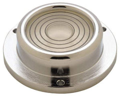 Geier & Bluhm, Inc. - 2-1/4 Inch Base Diameter x 0.69 Inch Overall Height, 4 Circles, Brass Bull's Eye Circular Level - 0.575 Inch Vial Diameter, 1-5/16 Inch Inner Diameter, 0.136 Inch Mounting Hole Diameter, 60 min Sensitivity, -40 to 165°F - Industrial Tool & Supply