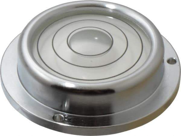 Geier & Bluhm, Inc. - 2-3/4 Inch Base Diameter x 0.69 Inch Overall Height, 3 Circles, Brass Bull's Eye Circular Level - 2-7/32 Inch Inner Diameter, 0.14 Inch Mounting Hole Diameter, 30 min Sensitivity, -40 to 150°F - Industrial Tool & Supply