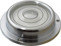 Geier & Bluhm, Inc. - 2-3/4 Inch Base Diameter x 0.69 Inch Overall Height, 3 Circles, Brass Bull's Eye Circular Level - 2-7/32 Inch Inner Diameter, 0.14 Inch Mounting Hole Diameter, 30 min Sensitivity, -40 to 150°F - Industrial Tool & Supply