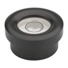 Geier & Bluhm, Inc. - 0.734 Inch Base Diameter x 0.44 Inch Overall Height, 1 Circle, Brass Bull's Eye Circular Level - 0.276 Inch Vial Diameter, 0.495 Inch Inner Diameter, 0.1 Inch Sensitivity, -40 to 165°F - Industrial Tool & Supply