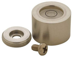 Geier & Bluhm, Inc. - 13/16 Inch Base Diameter x 0.56 Inch Overall Height, 1 Circle, Aluminum Bull's Eye Circular Level - 0.22 Inch Vial Diameter, 1/2 Inch Inner Diameter, 0.1 Inch Sensitivity, -40 to 150°F - Industrial Tool & Supply