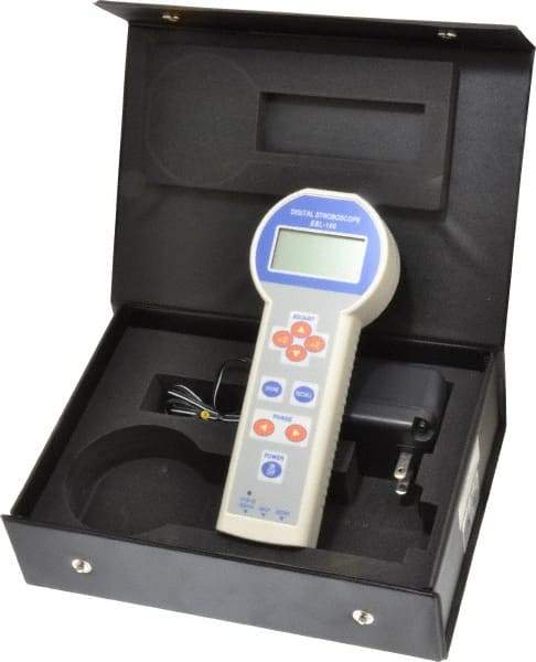 Imada - 7.5787 Inch Long x 1.9882 Inch Wide, Stroboscope - 1.3386 Inch Meter Thickness, 6 to 120,000 Flash per Minute, Accuracte Up to 0.007%, 0.1 (6.0 to 9,999.9 FPM), 1 (10,000 to 120,000 FPM) - Industrial Tool & Supply