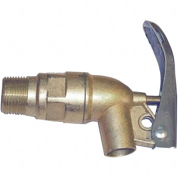 Wesco Industrial Products - 3/4" NPT Brass Rigid Drum Faucet - FM Approved, No Arrester, Self Closing, 5" Long Extension - Industrial Tool & Supply