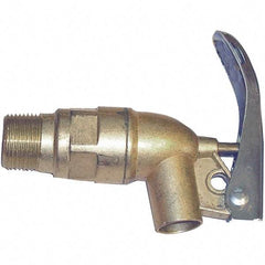 Wesco Industrial Products - 3/4" NPT Brass Rigid Drum Faucet - FM Approved, No Arrester, Self Closing, 5" Long Extension - Industrial Tool & Supply