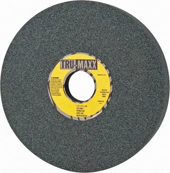 Tru-Maxx - 7" Diam x 1-1/4" Hole x 1" Thick, I Hardness, 100 Grit Surface Grinding Wheel - Silicon Carbide, Type 5, Fine Grade, 3,600 Max RPM, Vitrified Bond, One-Side Recess - Industrial Tool & Supply