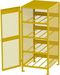 Jamco - 4 Shelf Gas Cylinder Storage Cabinet - Steel, 33" Wide x 38" Deep x 70" High, Safety Yellow - Industrial Tool & Supply