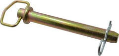 Made in USA - 1" Pin Diam, 8" Long, Zinc Plated Steel Pull Ring Hitch Pin - 7" Usable Length - Industrial Tool & Supply