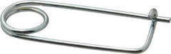 Made in USA - 1-11/16" Usable Length Spring Steel Standard Safety Pin - 2-3/4" OAL, 0.091" Wire Diam, 5/8" Inside Clearance, Zinc-Plated - Industrial Tool & Supply