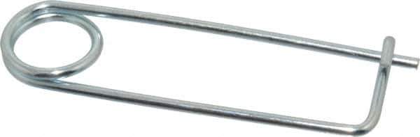 Made in USA - 2-13/16" Usable Length Spring Steel Standard Safety Pin - 4-3/8" OAL, 0.12" Wire Diam, 13/16" Inside Clearance, Zinc-Plated - Industrial Tool & Supply