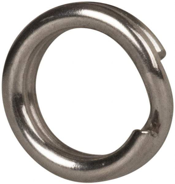 Made in USA - 0.15" ID, 0.22" OD, 0.054" Thick, Split Ring - Grade 2 Spring Steel, Zinc-Plated Finish - Industrial Tool & Supply