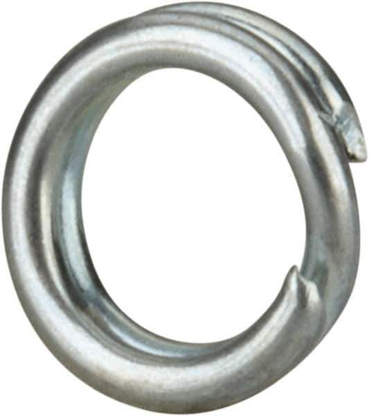 Made in USA - 0.174" ID, 0.254" OD, 0.062" Thick, Split Ring - Grade 2 Spring Steel, Zinc-Plated Finish - Industrial Tool & Supply