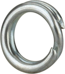 Made in USA - 0.174" ID, 0.254" OD, 0.062" Thick, Split Ring - Grade 2 Spring Steel, Zinc-Plated Finish - Industrial Tool & Supply