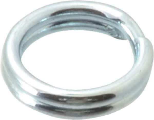 Made in USA - 0.212" ID, 0.292" OD, 0.062" Thick, Split Ring - Grade 2 Spring Steel, Zinc-Plated Finish - Industrial Tool & Supply