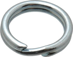 Made in USA - 0.328" ID, 0.43" OD, 0.074" Thick, Split Ring - Grade 2 Spring Steel, Zinc-Plated Finish - Industrial Tool & Supply