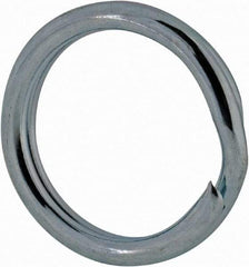 Made in USA - 0.382" ID, 0.484" OD, 0.074" Thick, Split Ring - Grade 2 Spring Steel, Zinc-Plated Finish - Industrial Tool & Supply