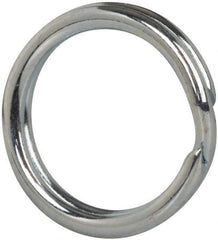 Made in USA - 0.428" ID, 0.542" OD, 0.083" Thick, Split Ring - Grade 2 Spring Steel, Zinc-Plated Finish - Industrial Tool & Supply