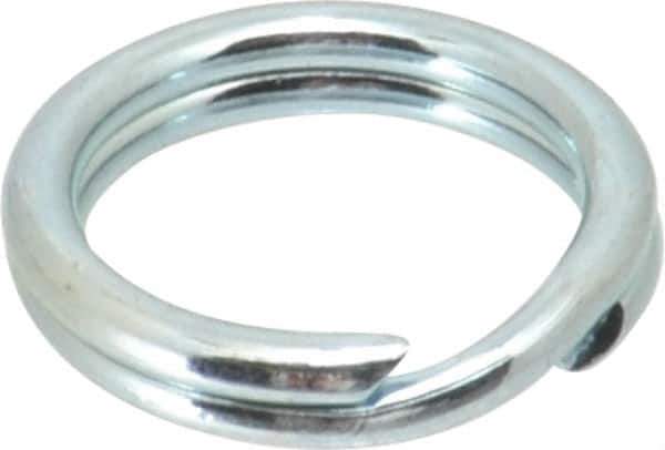 Made in USA - 0.46" ID, 0.604" OD, 0.105" Thick, Split Ring - Grade 2 Spring Steel, Zinc-Plated Finish - Industrial Tool & Supply