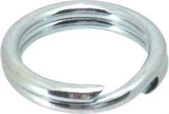Made in USA - 0.46" ID, 0.604" OD, 0.105" Thick, Split Ring - Grade 2 Spring Steel, Zinc-Plated Finish - Industrial Tool & Supply