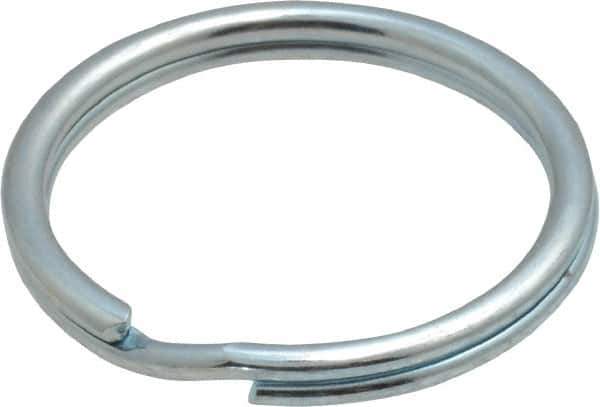 Made in USA - 0.932" ID, 1.1" OD, 0.11" Thick, Split Ring - Grade 2 Spring Steel, Zinc-Plated Finish - Industrial Tool & Supply