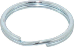 Made in USA - 1.06" ID, 1-1/4" OD, 0.13" Thick, Split Ring - Grade 2 Spring Steel, Zinc-Plated Finish - Industrial Tool & Supply
