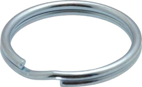 Made in USA - 1.159" ID, 1-3/8" OD, 0.142" Thick, Split Ring - Grade 2 Spring Steel, Zinc-Plated Finish - Industrial Tool & Supply