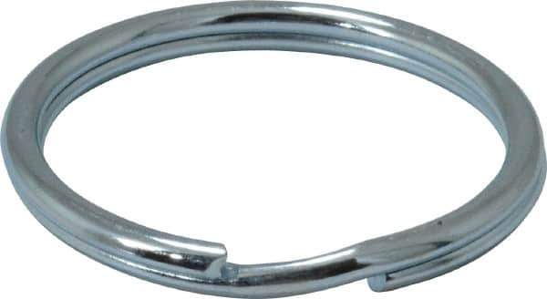 Made in USA - 1.264" ID, 1.48" OD, 0.142" Thick, Split Ring - Grade 2 Spring Steel, Zinc-Plated Finish - Industrial Tool & Supply