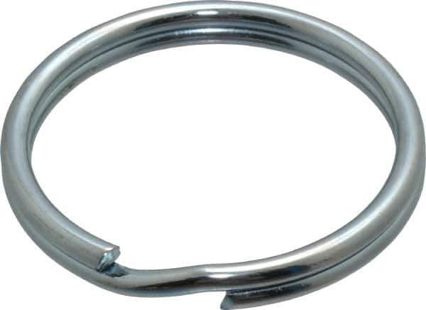Made in USA - 1.396" ID, 1.64" OD, 0.168" Thick, Split Ring - Grade 2 Spring Steel, Zinc-Plated Finish - Industrial Tool & Supply