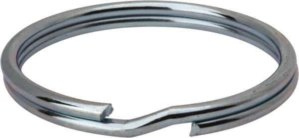 Made in USA - 1.635" ID, 1.865" OD, 0.175" Thick, Split Ring - Grade 2 Spring Steel, Zinc-Plated Finish - Industrial Tool & Supply