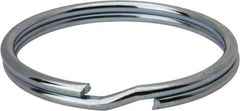 Made in USA - 1.635" ID, 1.865" OD, 0.175" Thick, Split Ring - Grade 2 Spring Steel, Zinc-Plated Finish - Industrial Tool & Supply