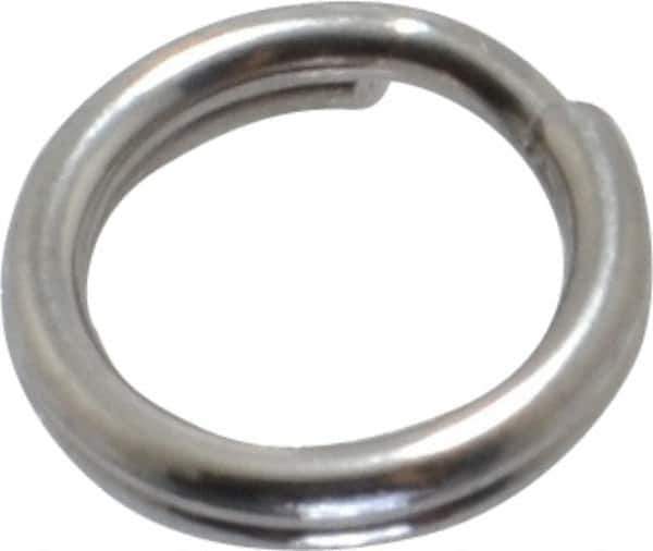 Made in USA - 0.212" ID, 0.292" OD, 0.062" Thick, Split Ring - 18-8 Stainless Steel, Natural Finish - Industrial Tool & Supply